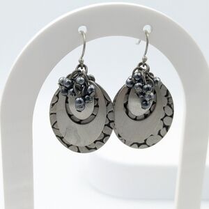 Mixed texture dangle earrings